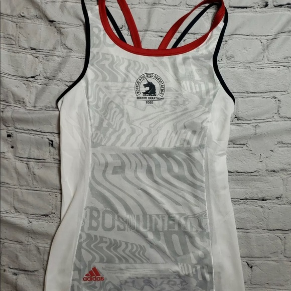 ADIDAS BOSTON MARATHON WOMENS RUNNING TANK SIZE SMALL JERSEY WHITE USA AEROREADY - Picture 4 of 4